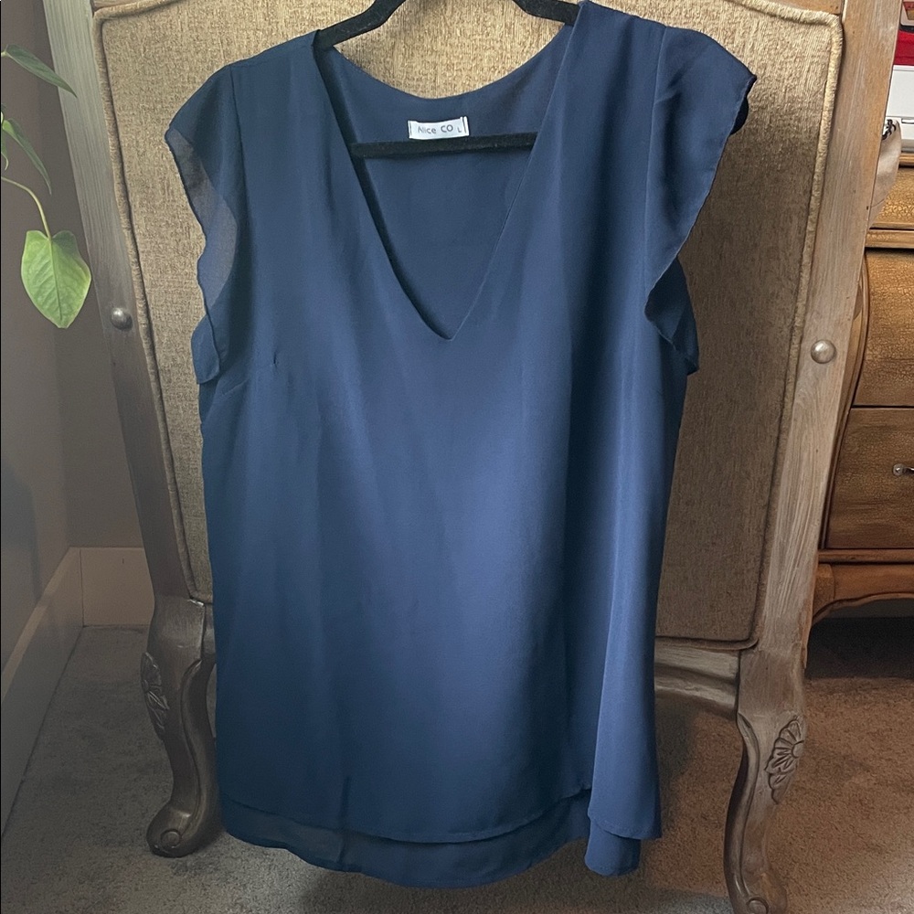 Chic Navy Blue Blouse